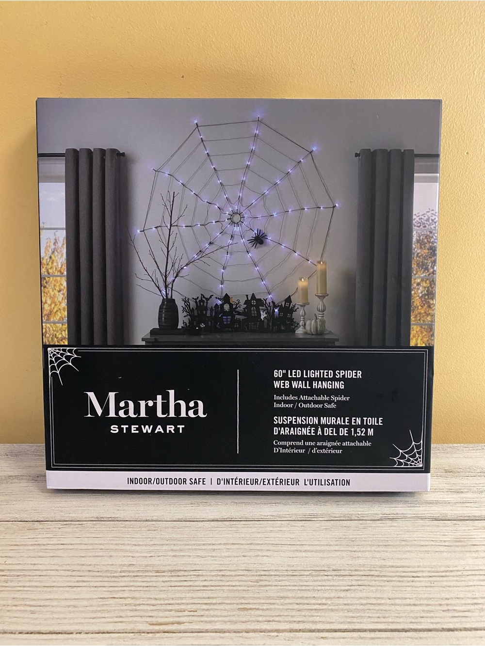 Martha Stewart LED Lighted Spider Web Wall Hanging